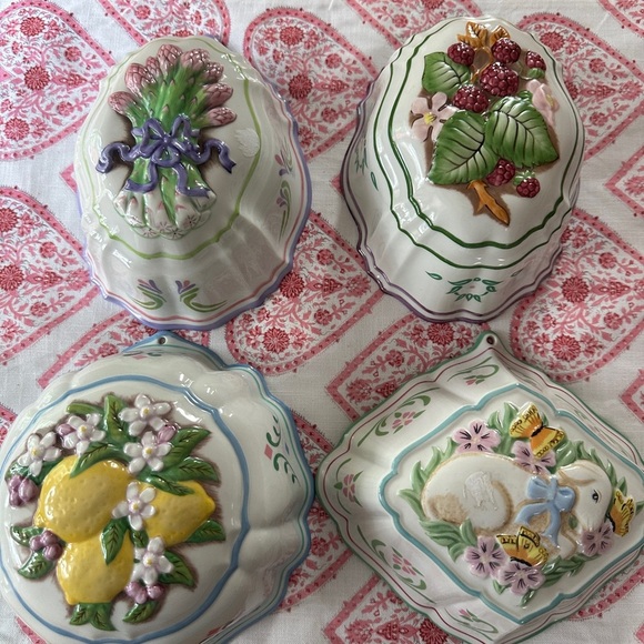 Le Cordon Bleu Franklin Mint Ceramic Jello Molds wall hanging set of 5 1986 - Picture 2 of 16